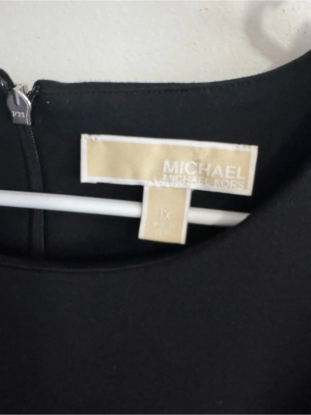 MICHAEL Michael Kors black sheath dress Plus Size Stretch Knit Rhinestone Trim